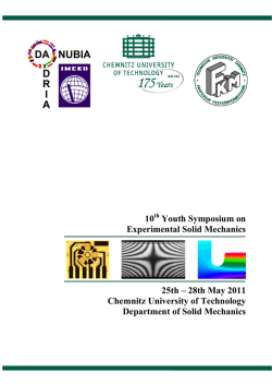 10th Youth Symposium on Experimental Solid Mechanics