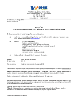 Natječaj za idejno rje&scaron;enje image bro&scaron;ure Vodice