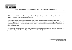 Politika upravljanja zdravljem i sigurno&scaron;ću na radu