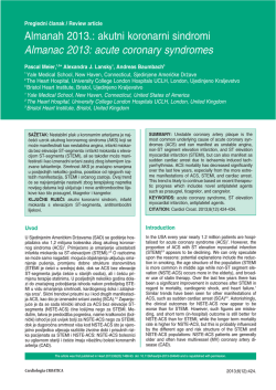 akutni koronarni sindromi Almanac 2013: acute coronary