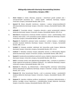 Bibliografija doktorskih disertacija Stomatolo&scaron;kog fakulteta