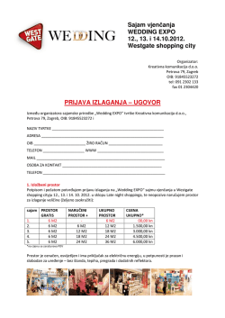 Sajam vjenčanja WEDDING EXPO 12., 13. i 14.10