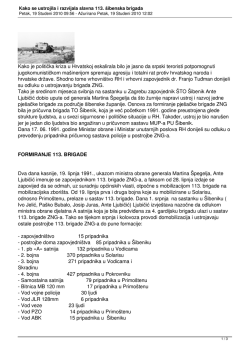 Kako se ustrojila i razvijala slavna 113. šibenska brigada