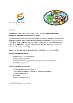 komunalnog otpada na području O