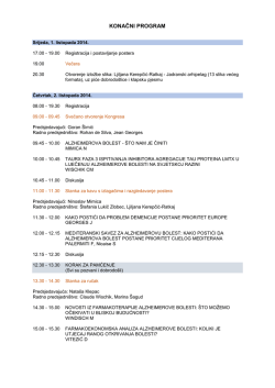 KONAČNI PROGRAM - Hrvatski kongres o Alzheimerovoj bolesti
