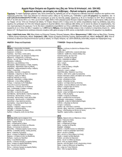 &Alpha;&rho;&chi;&alpha;ί&alpha; &Kappa;ύ&rho;&iota;&alpha; &Omicron;&nu;ό&mu;&alpha;&tau;&alpha; &kappa;&alpha;&iota; &Sigma;&eta;&mu;&alpha;&sigma;ί&alpha; &tau;&omicron;&upsilon;&sigmaf; (&delta;&epsilon;&sigmaf; &kappa;&alpha;&iota; `&Iota;&pi;&pi;&omicron;&iota;