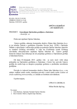 Upravljanja općinskim grobljima u skladu sa Zakonom o grobljima