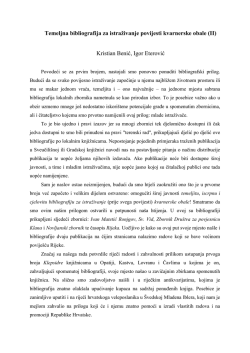 Temeljna bibliografija za istraživanje povijesti kvarnerske obale (II