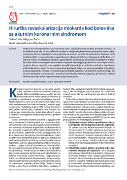 Hirur&scaron;ka revaskularizacija miokarda kod bolesnika sa akutnim