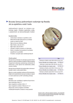 Brunata Sensus jednomlazni vodomjer tip Residia Jet za opskrbnu
