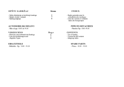 OP&Scaron;TI SADRŽAJ Strana INDEX AUTOMOBILSKI DELOVI