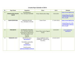 Croatia Expo Calendar of 2014