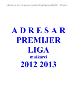 A D R E S A R PREMIJER LIGA 2012 2013