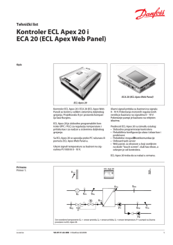 Kontroler ECL Apex 20 i ECA 20 (ECL Apex Web