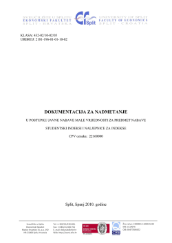 DOKUMENTACIJA ZA NADMETANJE