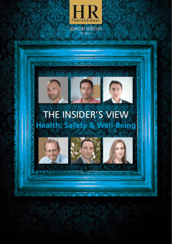 THE INSIDER`S VIEW - health, safety & well-being