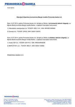 Obavijest klijentima 10 07 2014
