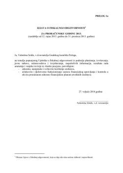 Izjava o fiskalnoj odgovornosti za proračunsku godinu 2013.
