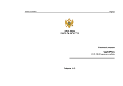 CRNA GORA ZAVOD ZA &Scaron;KOLSTVO GEOGRAFIJA