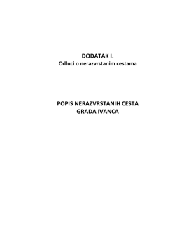 DODATAK I. POPIS NERAZVRSTANIH CESTA GRADA IVANCA