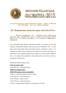 III. Međunarodni pčelarski sajam &laquo;DALMATI A&raquo;
