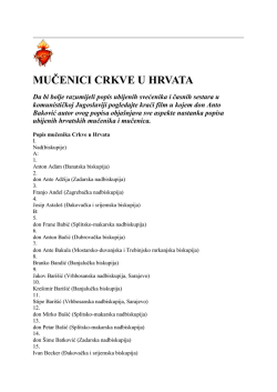 MUČENICI CRKVE U HRVATA