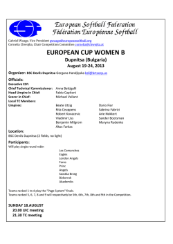 EUROPEAN CUP WOMEN B Dupnitsa (Bulgaria)