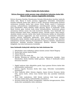 1 Marso 8 darka ki&scaron;e furda kabara Eritrea Kunamam usuka gosuma