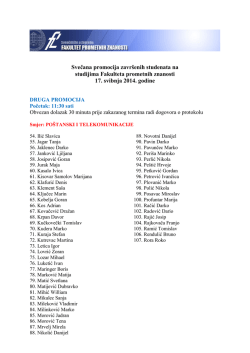 Svečana promocija zavr&scaron;enih studenata na studijima Fakulteta