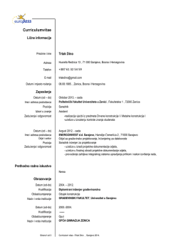 Curriculumvitae - Politehnički fakultet Univerziteta u Zenici