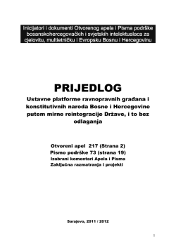 Prijedlog Ustavne platforme ravnopravnih građana i konstitutivnih