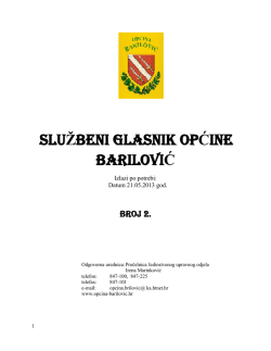 SLUŽBENI GLASNIK OPĆINE BARILOVIĆ