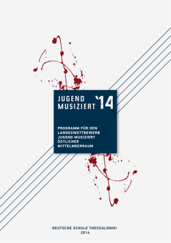 PROGRAMM F&Uuml;R DEN LANDESWETTBEWERB JUGEND
