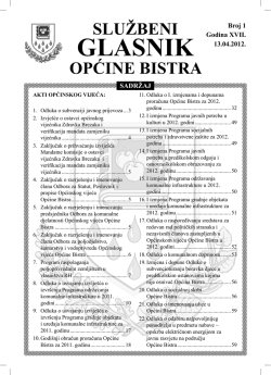 službeni glasnik općine bistra
