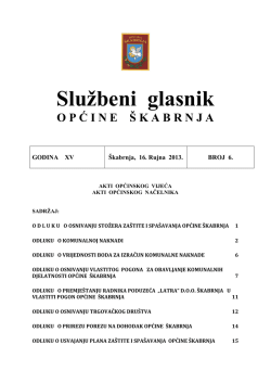Službeni glasnik - Općina &Scaron;kabrnja