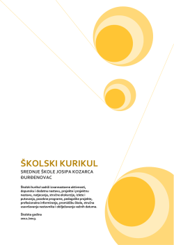 &Scaron;KOLSKI KURIKUL - Srednja &scaron;kola Josipa Kozarca Đurđenovac