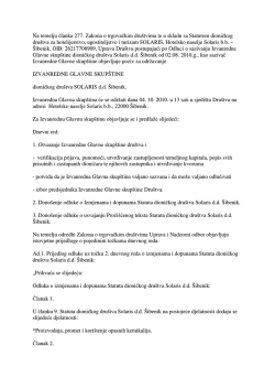 2.1. Izvanredna Glavna skup&scaron;tina 04.10.2010. &ndash; Poziv