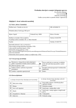 Prethodna obavijest o namjeri sklapanja ugovora