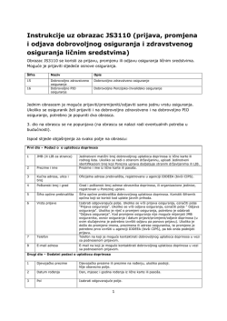 Instrukcije uz obrazac JS3110 (prijava, promjena i odjava