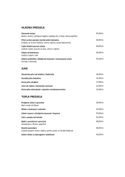 HLADNA PREDJELA JUHE TOPLA PREDJELA