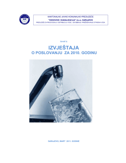 IZVJE&Scaron;TAJA - KJKP `Vodovod i kanalizacija`