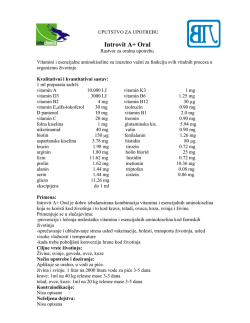 lntrovit A+ Oral uputstvo