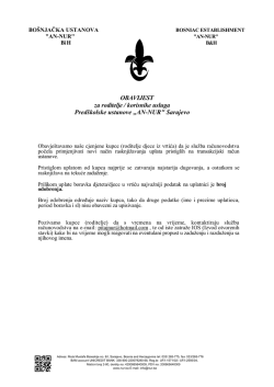 OBAVIJEST za roditelje / korisnike usluga Pred&scaron;kolske ustanove