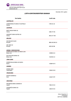 Lista kontokorentnih banaka - Komercijalna banka ad Beograd