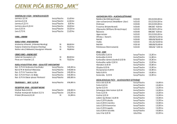 CJENIK PIĆA BISTRO &bdquo;MK&ldquo;
