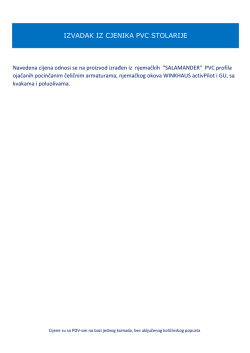 IZVADAK IZ CJENIKA PVC STOLARIJE