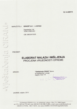 ELABORAT O PROCJENI - Oprema