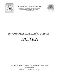 BILTEN PRVOMAJSKI TURNIR RI 2012
