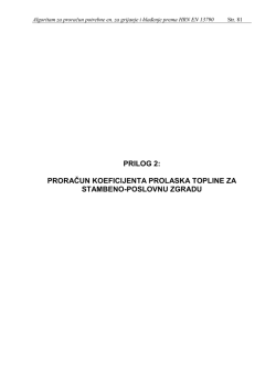 prilog 2: proračun koeficijenta prolaska topline za