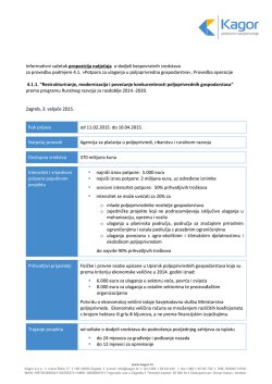 Kagor sažetak mjera 4.1.1.